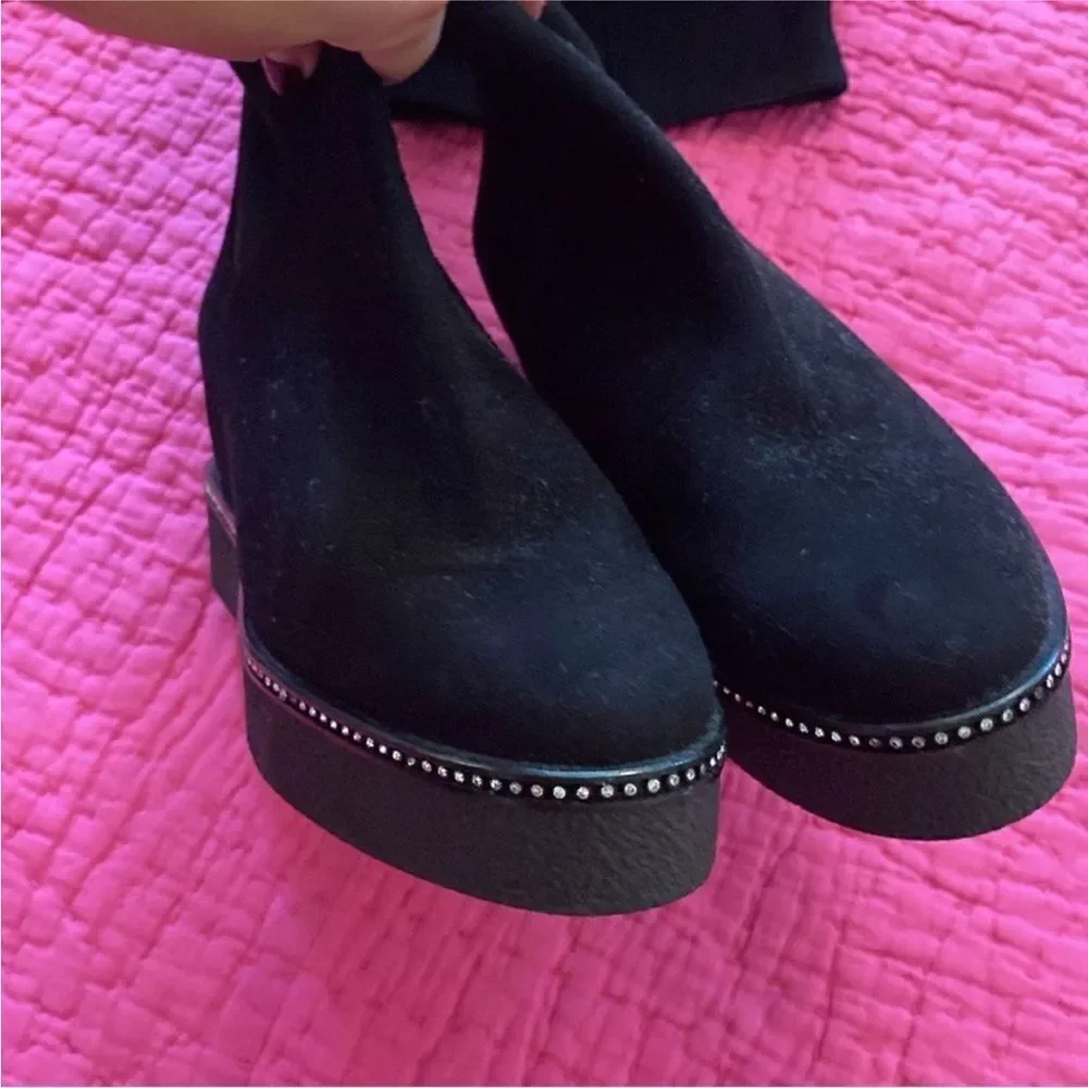 Baldinini Elegant Black over knee genuine suede Boots, US8